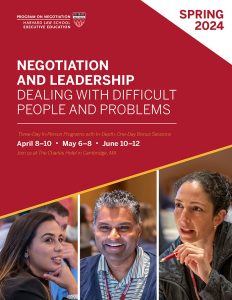 Negotiation and Leadership Spring 2024 Program Guide