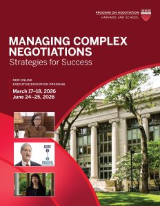 Managing Complex Negotiations March June 2025 Program Guide