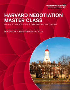 Negotiation Master Class November 2022 Program Guide