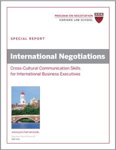 International Negotiations: Cross-Cultural Communication Skills for International Business Executives