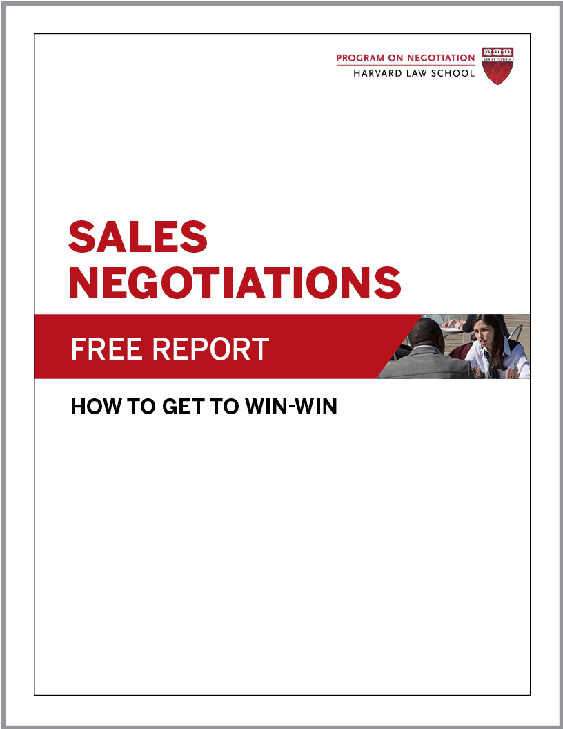 wenselijk Beleefd Flash Sales Negotiation Training: Essential Negotiation Skills for Sales  Professionals - PON - Program on Negotiation at Harvard Law School