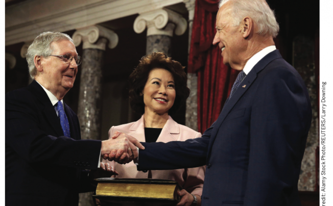 Joe Biden with Mitch McConnell