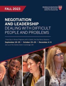 Negotiation and Leadership Fall 2023 Program Guide