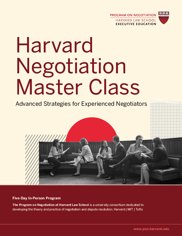 Harvard Negotiation Master Class