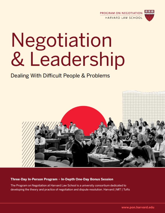Negotiation and Leadership Fall 2027 programs cover