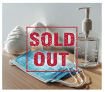 Sold Out Sign on Facemasks Sanitizer