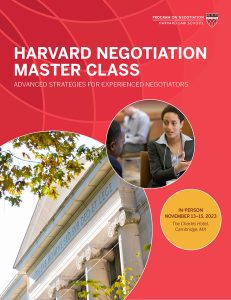 Negotiation Master Class November 2023 Program Guide