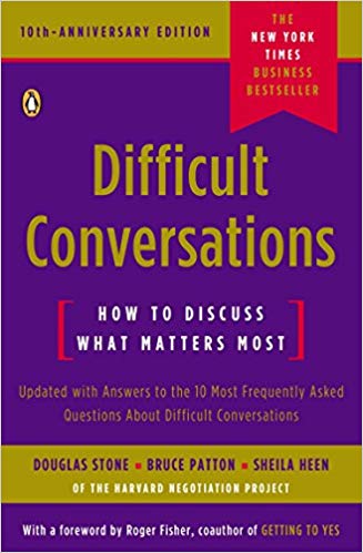 Cover of Difficult Conversations book by Douglas Stone.