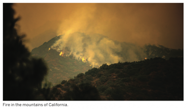 fire California mountains