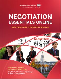 Negotiation Essentials Online (NEO) Spring and Summer 2023 Program Guide