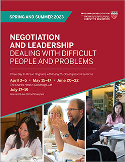 Negotiation and Leadership Spring and Summer 2023 Program Guide