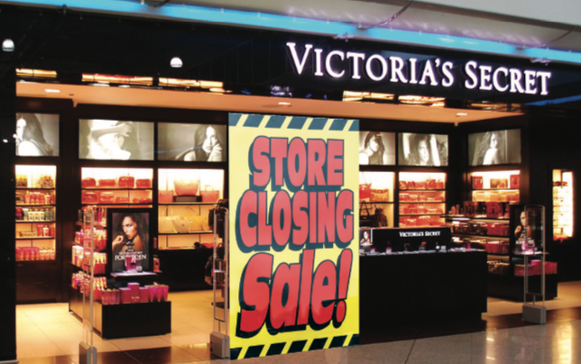 Store with closing sign